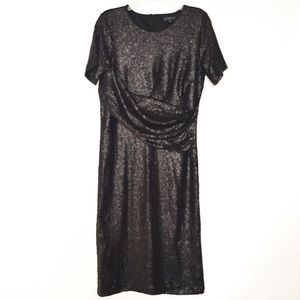 Eloquii Black Sequin Sheath Dress  14